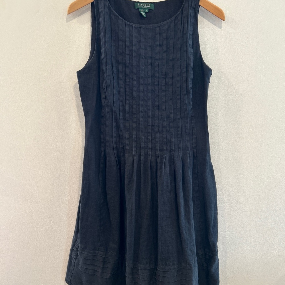 Lauren Ralph Lauren Pleaded Linen Dress
